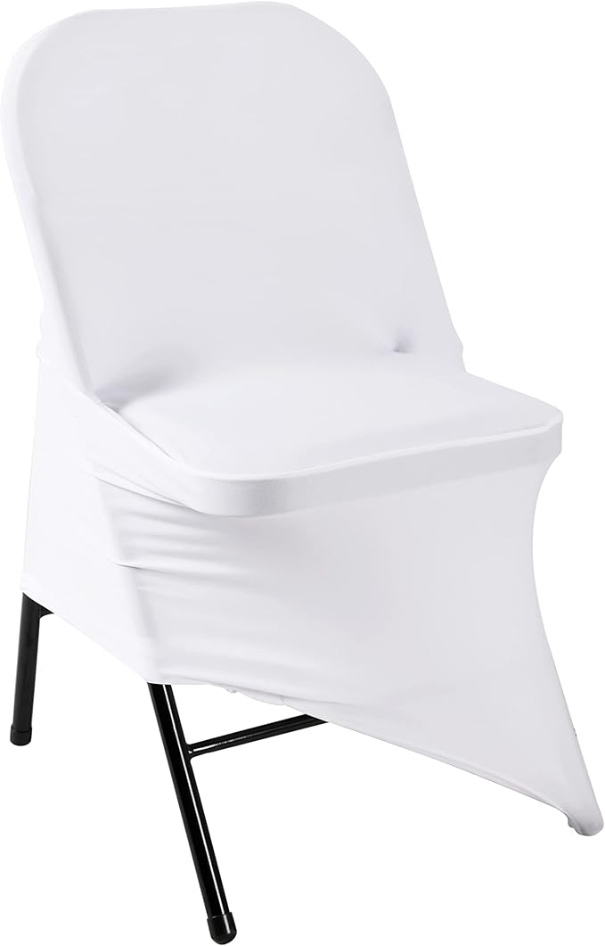 Spandex Chair Cover,50PCS,Living Room Folding Chair Covers,Removable Chair Covers Washable Protector Stretch Chair Cover for Party, Banquet,Wedding Event,Hotel(White)