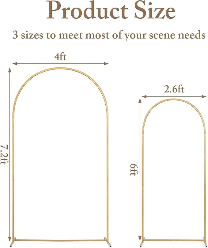 Toolterritary Metal Arch Backdrop Stand and Cover Set, 7.2FT, 6FT | Party Backdrop, Easy to Assemble, For Parties, Birthday, Baby Shower