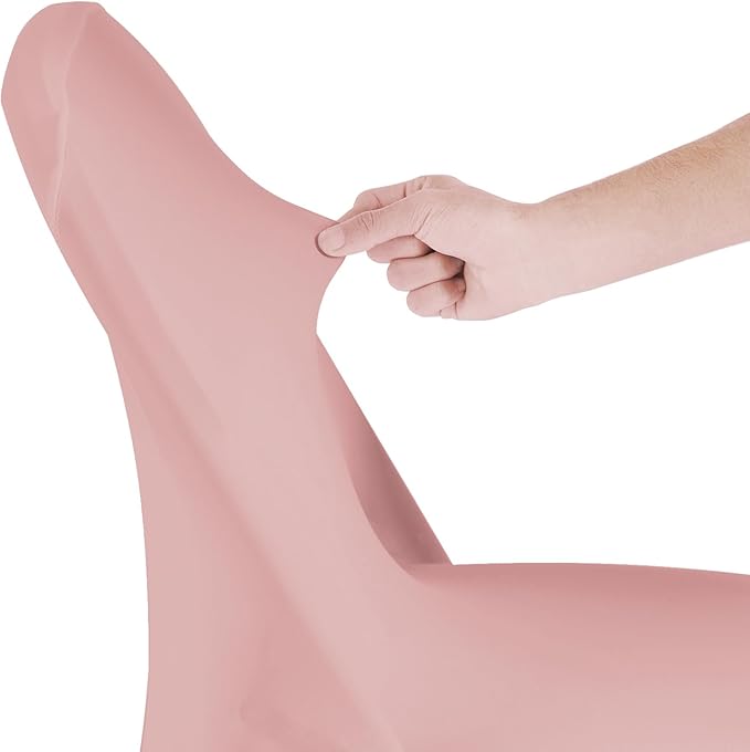 magalo 12 Pack Dusty Pink Spandex Folding Waterproof Chair Cover, Stretch Chair Cover Protector for Wedding, Party, Dining Banquet and Other Special Events