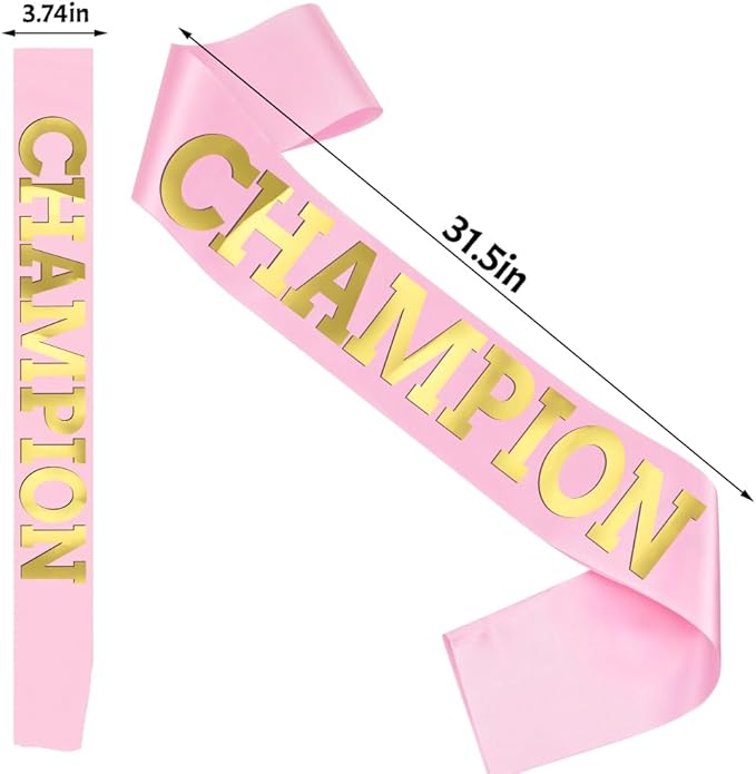 6 pcs Winner Satin Sash Party Accessory, Pink And Gold Winner Satin Sashes Celebrate In Style At Parties, Contests, Sporting Events And Competitions, 1st Place Award Sash Grand Prize Ribbon Winner Victory Ribbon Deluxe Recognition Ribbons for Classroom...
