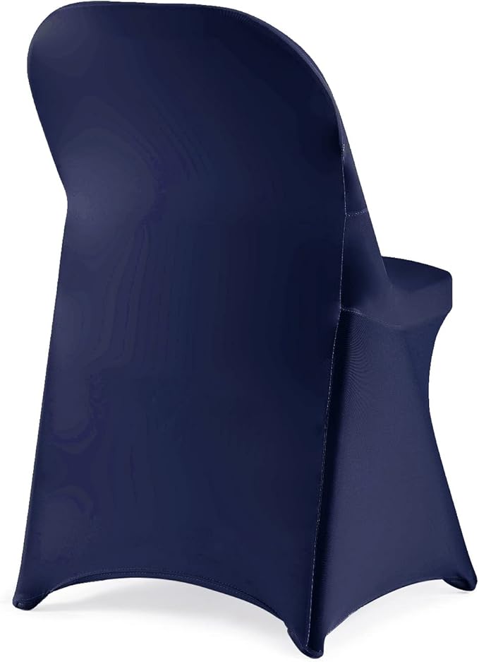 Howhic Folding Chair Covers 12pcs, Navy Universal Spandex for Wedding, Party, Banquet, Conference - Stretchy Fitted (Navy)