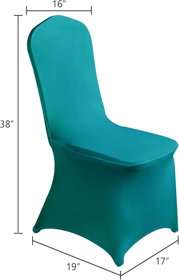 SuperO Waterproof Spandex Chair Cover 12PCS, Stretch Dining Chair Covers, Polyester Outdoor Chair Covers, Protector Stretch Chair Cover for Party Universal, Banquet, Wedding Event, Hotel(Turquoise)