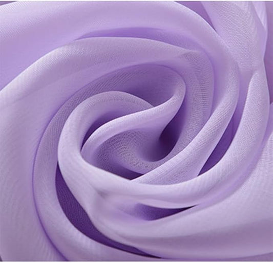 YYCRAFT Chiffon Fabric by The Yard 59" Wide 5 Yards, Lavender