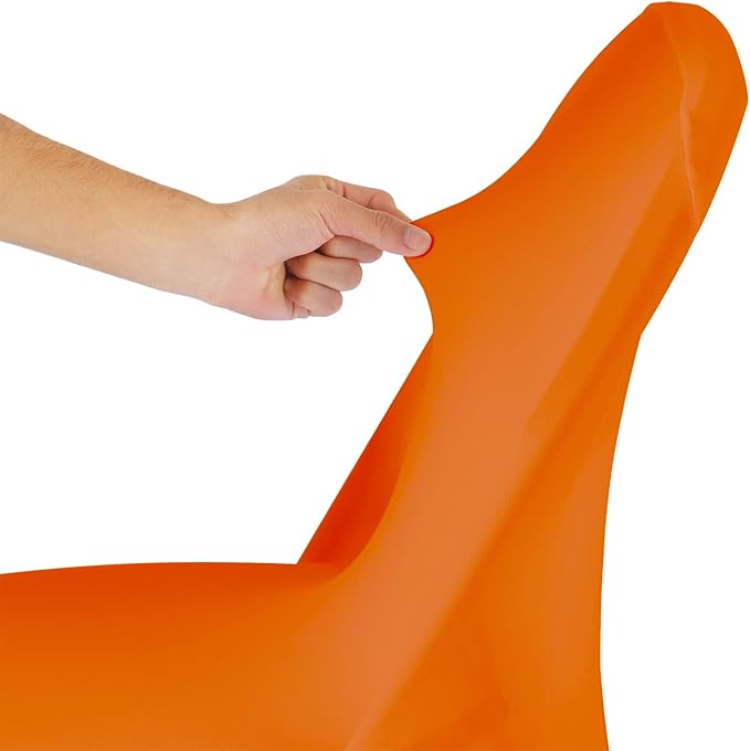 Spandex Chair Cover,12PCS,Living Room Folding Chair Covers,Removable Chair Covers Washable Protector Stretch Chair Cover for Party, Banquet,Wedding Event,Hotel(Orange)