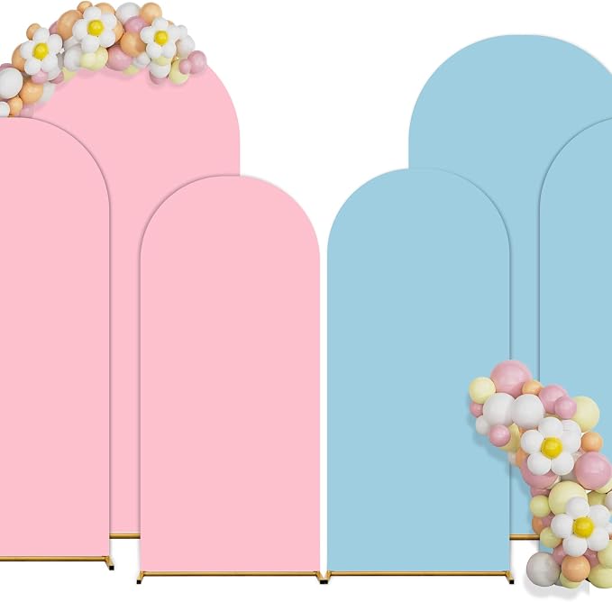 pingk Double Color Wedding Arch Set - 4ft/5ft/6ft Spandex Fitted Covers for Baby Party Birthday Banquet Shower