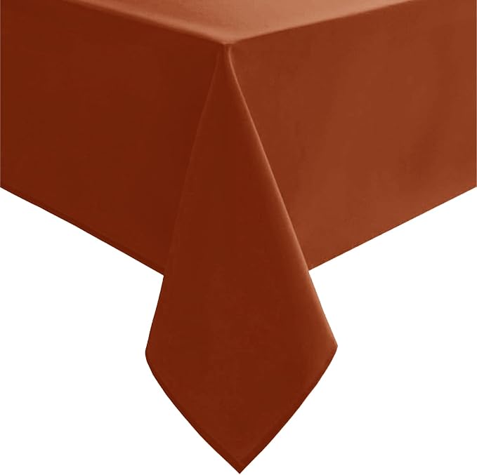 Hiasan Fall Tablecloth for Rectangle Tables - Thanksgiving Autumn Harvest Waterproof Wrinkle Resistant Washable Fabric Table Cloth for Dining Kitchen Party, Rust, 60 x 84 Inch