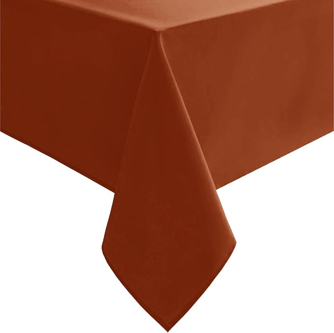 Hiasan Fall Tablecloth for Rectangle Tables - Thanksgiving Autumn Harvest Waterproof Wrinkle Resistant Washable Fabric Table Cloth for Dining Kitchen Party, Rust, 54 x 120 Inch