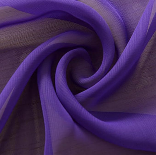 YYCRAFT Chiffon Fabric by The Yard 59" Wide 10 Yards, Purple