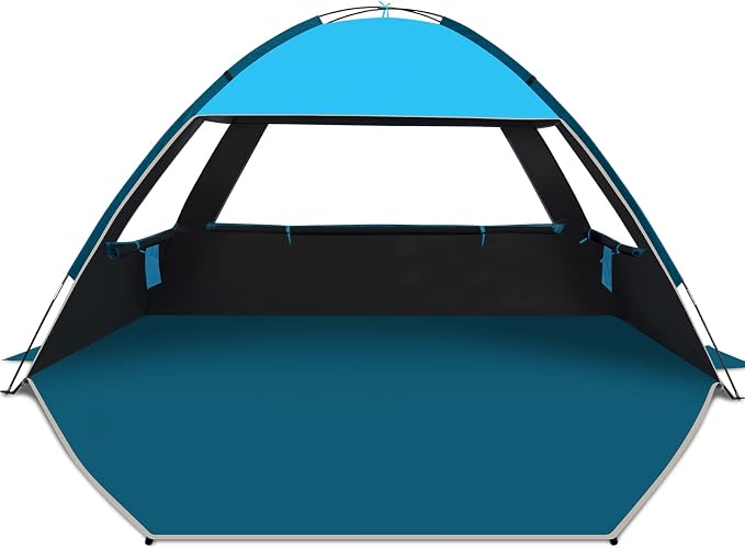 COMMOUDS Beach Tent Sun Shelter for 3/4/6/8 Person, UPF 50+ UV Protection Beach Shade Canopy Tent, Lightweight, Easy Set Up and Carry