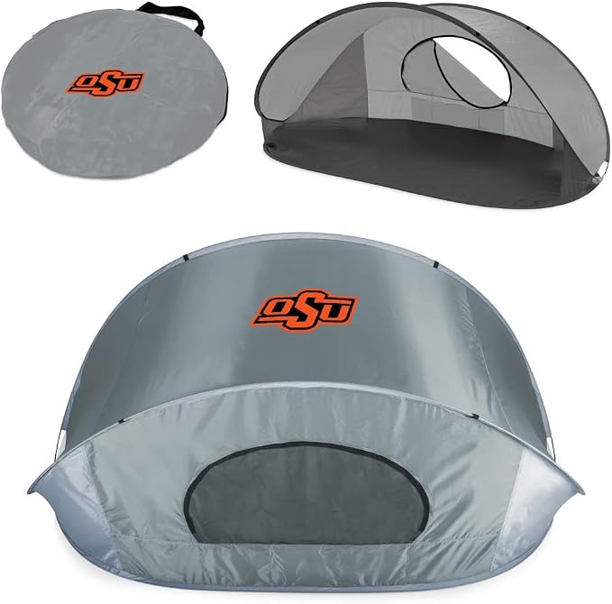 PICNIC TIME NCAA Georgia Tech Yellow Jackets Manta Portable Beach Tent, Pop Up Tent, Beach Sun Shelter Pop Up, (Gray with Black Accents)