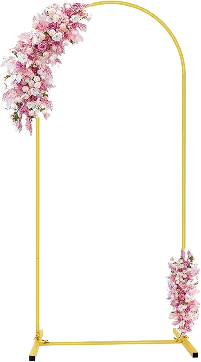 6 FT Metal Arch Backdrop Stand, Wedding Arch Frame for Parties, Birthday, Baby Shower, Graduation, Wedding, Bridal Shower, Arch Decoration of Garden, Floral, Balloon