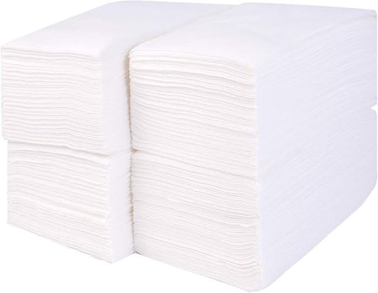 Gmark Linen-Feel Guest Towels – Premium Cloth-Like Paper Hand Napkins, Disposable White Guest Towel (50PCS/ROW, Total 200PCS) for Kitchen, Bathroom, Weddings or Events GM1059