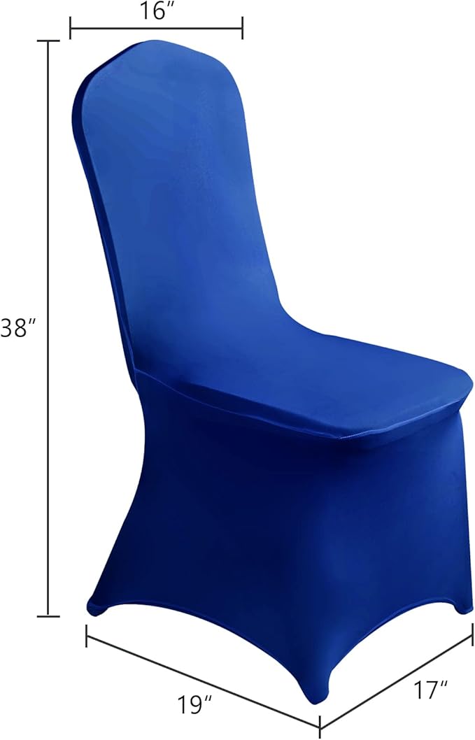 SuperO Waterproof Spandex Chair Cover 25PCS, Stretch Dining Chair Covers, Polyester Outdoor Chair Covers, Protector Stretch Chair Cover for Party Universal, Banquet, Wedding Event, Hotel(Royal Blue)