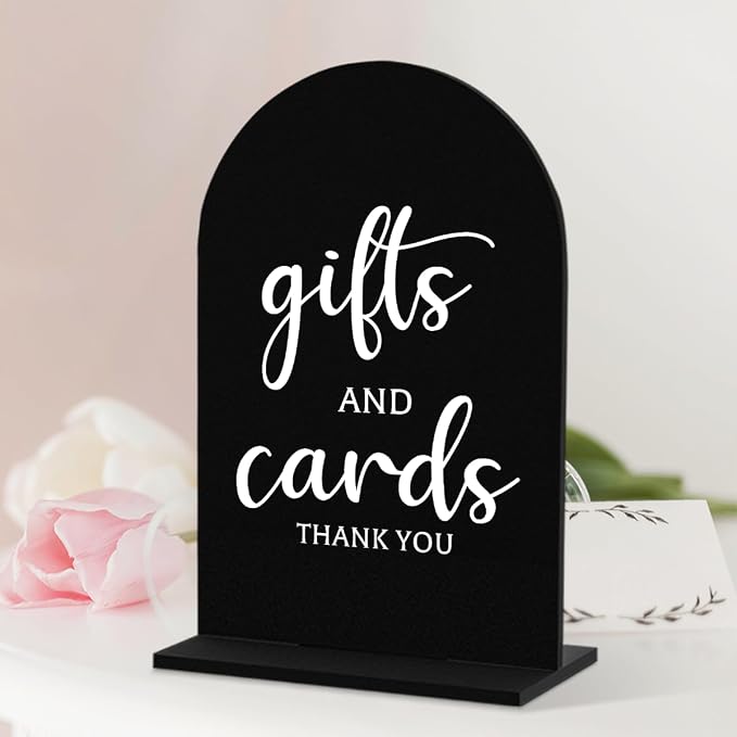 6 Pcs Wedding Sign Decor, Ceremony Sign, Wedding Sign for Reception & Event Party,Bridal Shower Decorations, Wedding Table Sign Accessories for Anniversary and Event 5x7 Inch Black White