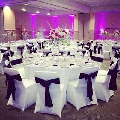 Obstal 10 PCS Satin Chair Sashes Bows for Wedding Reception- Universal Chair Cover Back Tie Supplies for Banquet, Party, Hotel Event Decorations