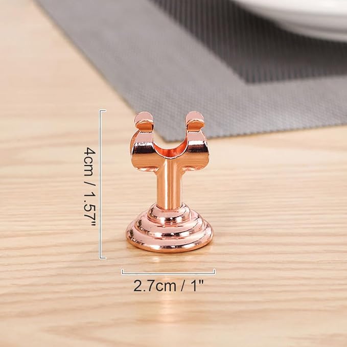 Small Size Table Number Holders,Stainless Steel Place Card Holder for Photos Food Signs Weddings Restaurants Birthdays,Modern Centerpieces Cards Stand with Heavy Casting Ba(Size:1.57",Color:Rose Gold)