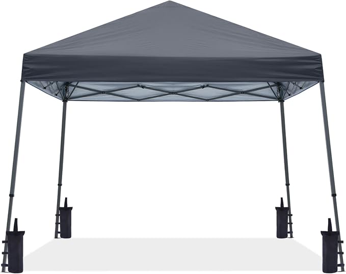 ABCCANOPY Stable Pop up Outdoor Canopy Tent 10 x 10 ft Base / 8 x 8 ft Top, Dark Gray
