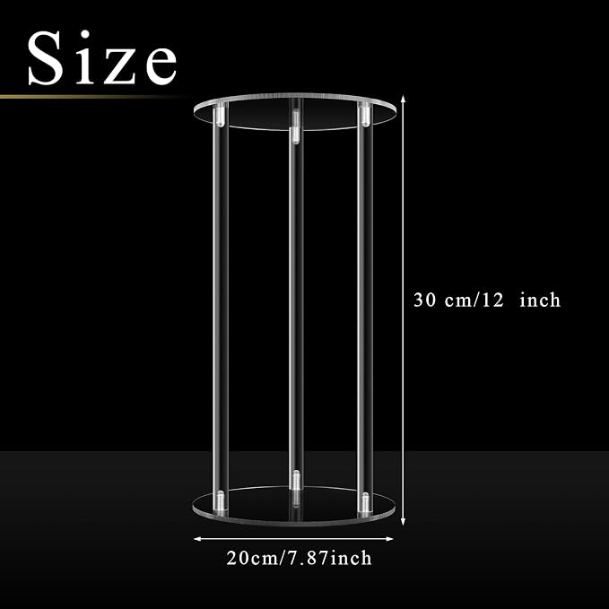 Teenyyou 6 Pcs 12 Inch Tall Acrylic Vase Wedding Centerpieces Clear Flower Stand Acrylic Centerpiece Stand Floral Vase Elegant Display Holder for Wedding Birthday Party Table Decorations