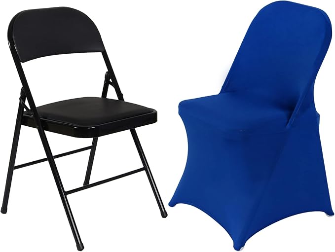 HAINARverS Stretch Spandex Folding Chair Covers 30PCS Universal Fitted Chair Cover Protector for Wedding,Party, Banquet, Holidays, Celebration, Decoration(Royal Blue, 30 PCS)