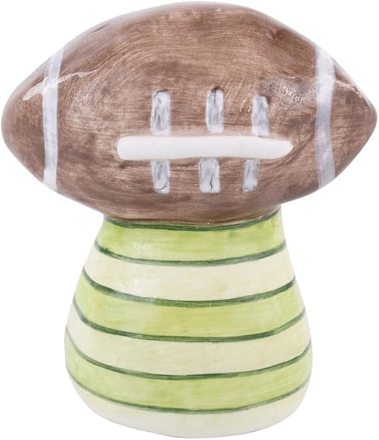 Glory Haus Football Kitchen Decor - Football-Themed Ceramic Cheese Board Topper, 3" x 3" Hand-Painted Decorative Cutting Board Topper for Acacia Wood Boards and Serving Platters