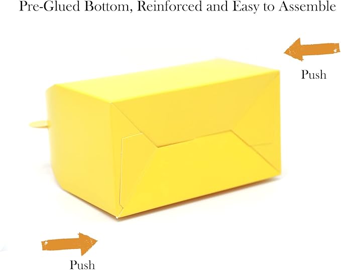 Oletx 12Pcs Yellow Gable Gift Boxes,5.9'' Small Party Favor Treat Box, Goodie Box, Cookie Candy Box for Birthday Party, Baby Shower, Classroom Activity and Any Fun Occasion Decoration Supplies.