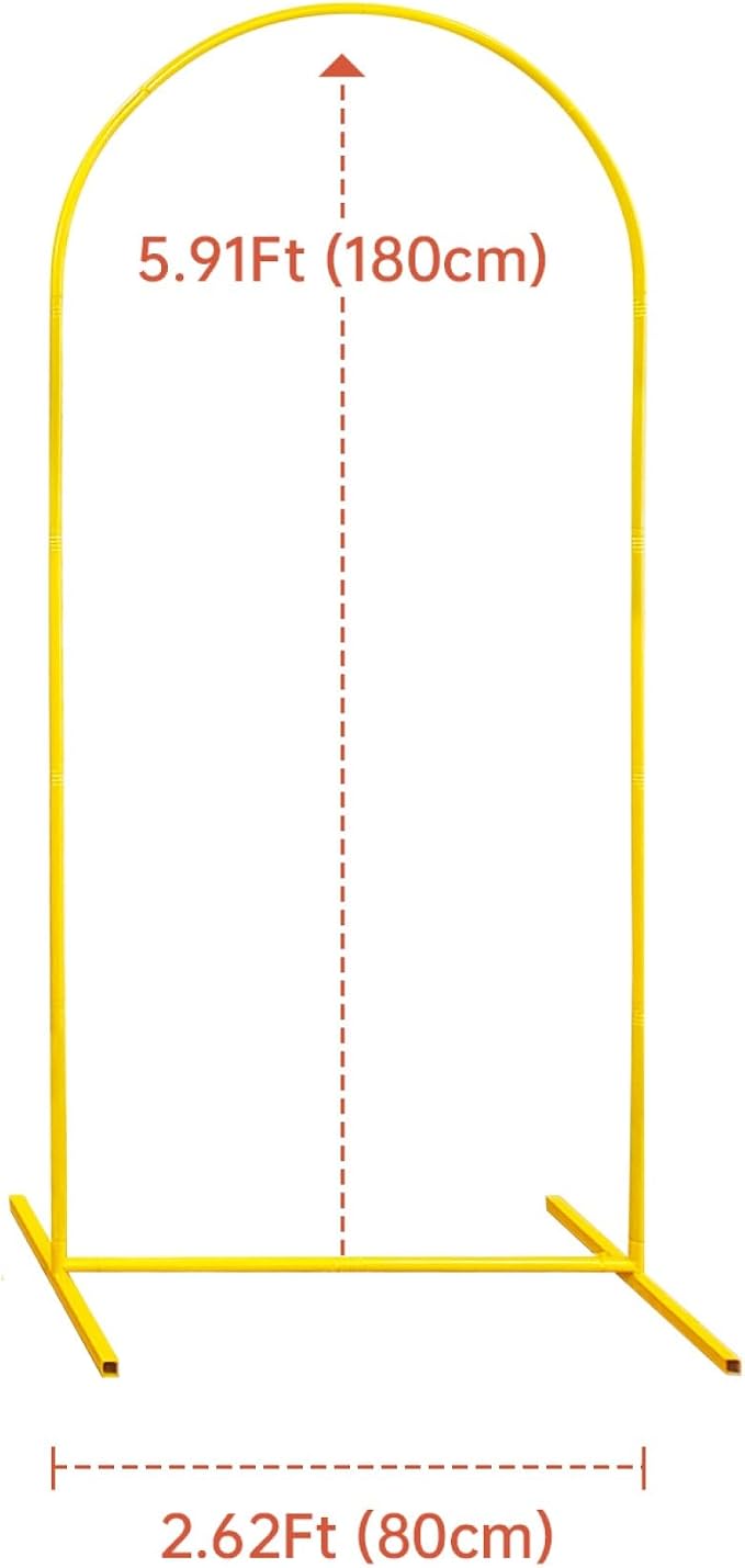 6FT Metal Arch Backdrop Stand, Wedding Arch Frame for Parties, Birthday, Baby Shower, Graduation, Wedding, Bridal Shower, Arch Decoration of Garden, Floral, Balloon (6FT)