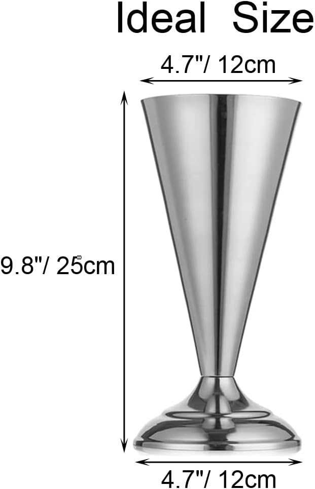 Silver Vase Centerpiece Table Decorations - 2 Pcs Metal Tabletop Flower Stand, Wedding Decorations for Reception, 9.8in Trumpet Tall Flower Vase for Birthday, Weddings, Anniversary, Home Decor