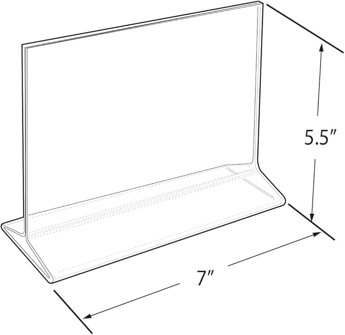 Azar Displays 142707 7-Inch Width by 5.5-Inch Height Top-Load Acrylic Sign Holder, 10-Pack