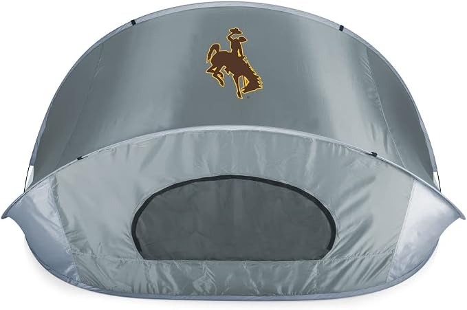 PICNIC TIME NCAA Georgia Tech Yellow Jackets Manta Portable Beach Tent, Pop Up Tent, Beach Sun Shelter Pop Up, (Gray with Black Accents)