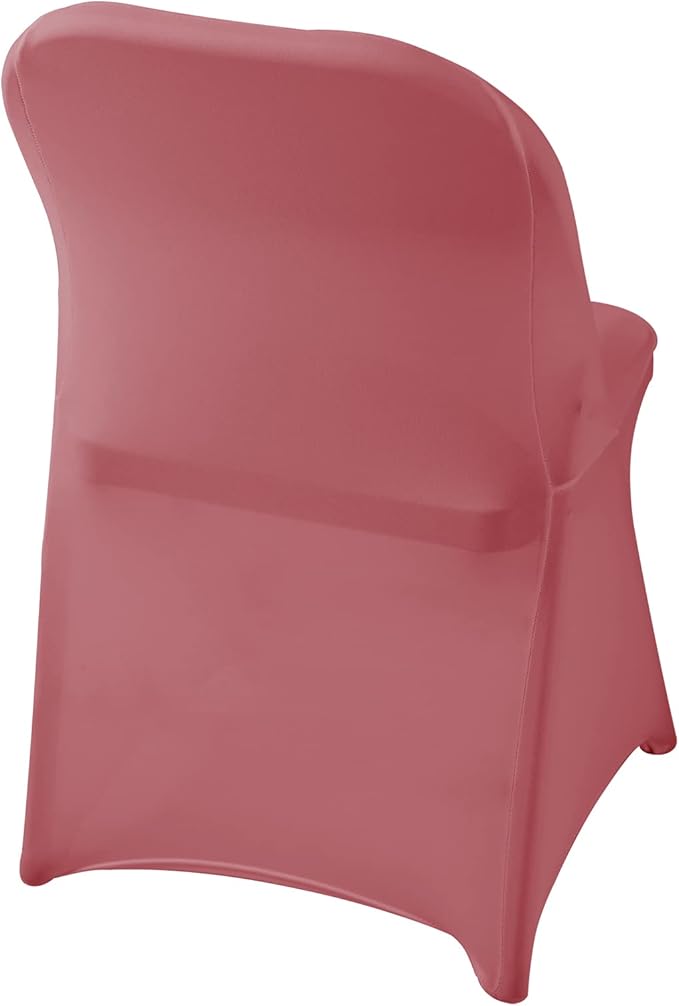 Spandex Chair Cover,12PCS,Living Room Folding Chair Covers,Removable Chair Covers Washable Protector Stretch Chair Cover for Party, Banquet,Wedding Event,Hotel(Dusty Pink)