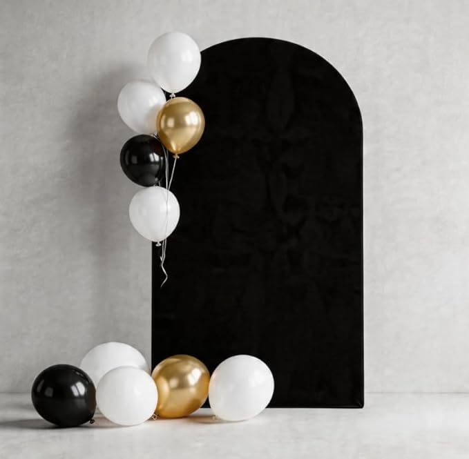 7.2FT Black Arch Backdrop Cover, Stretchy Spandex Material, Wedding Arch Cover for Party Celebration Decoration