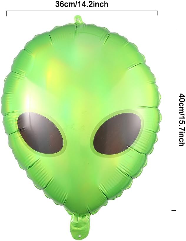 PageebO Alien Balloon Arch, Vibrant Balloons with Alien Inflatable Gun Explosion Star Mylar Balloon for Alien Theme Party Decorations Outdoor Indoor UFO Space Theme Birthday Party Star Party Decor