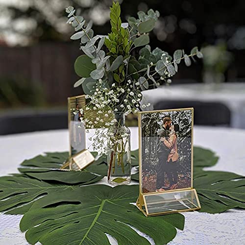 NIUBEE 25Pack 5 x 7 Gold Table Number Holder Sign Holder Clear Frames, Acrylic Double Sided Centerpiece Stands for Wedding Events