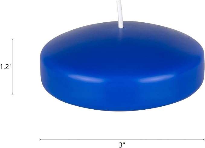 Mega Candles 12 pcs Unscented Dark Blue Floating Candles, Hand Poured Wax Candle 3 Inch Diameter, Home Décor, Wedding Receptions, Centerpieces, Occasions, Events, Festivities, Meditations, Spas