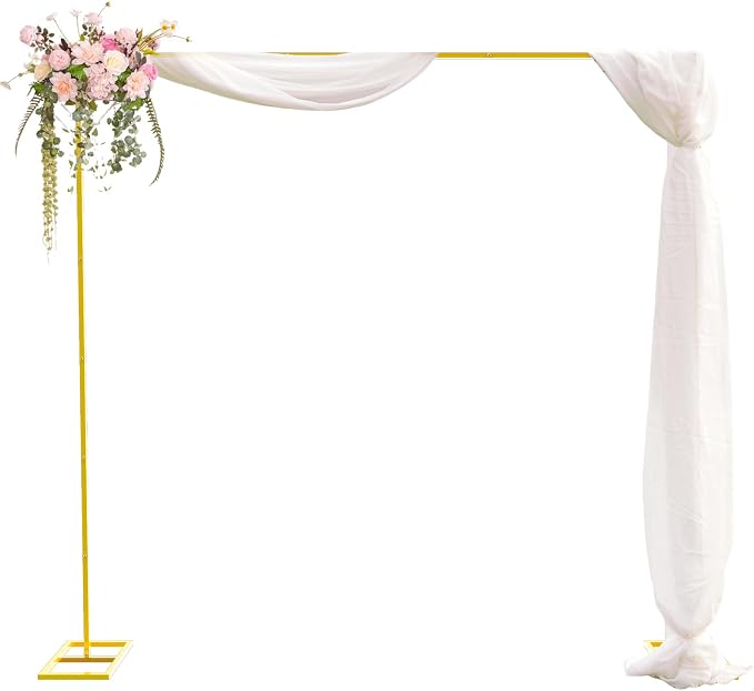 Wedding Arch Backdrop Stand Square 8 x 8 FT Wedding Arches for Ceremony Metal Balloon Arch Frame for Wedding Birthday Party Garden Arbor Anniversary Event Baby Shower Photo Booth Background Decoration