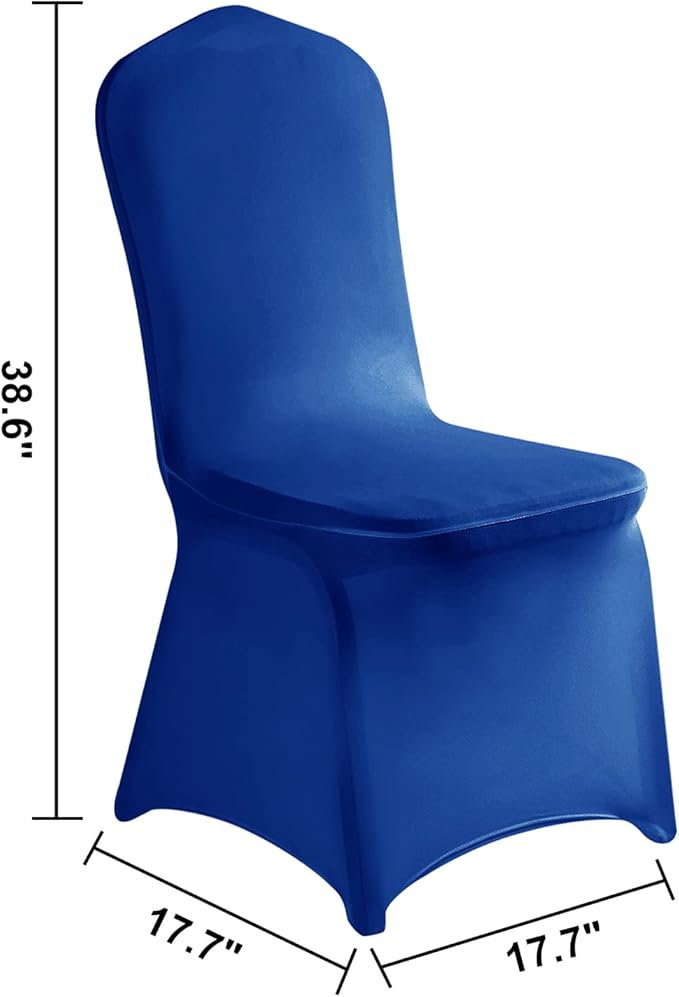 LZY 10pcs Spandex Chair Cover Stretch Slipcovers for Wedding Party, Dining Banquet Chair Decoration Covers (Royal Blue, 10)