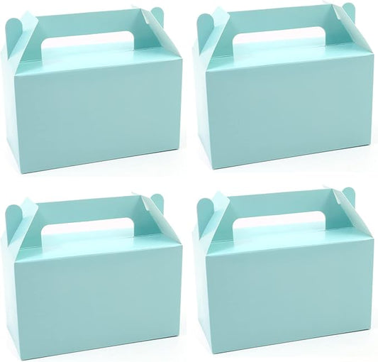 Oletx 12Pcs Blue Gable Gift Boxes, Party Favor Treat Box, Goodie Box, Cookie Candy Box for Prince Birthday Party, Baby Boy Shower, Classroom Activity and Any Fun Occasion Decoration Supplies.