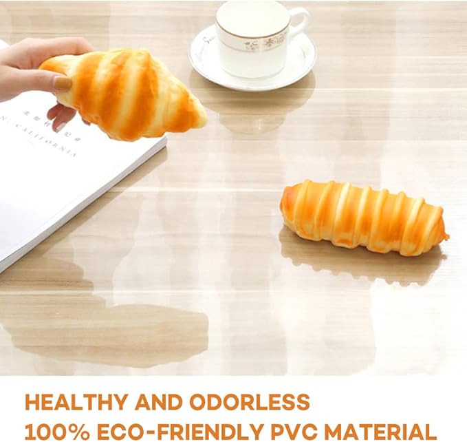 2 Sets 22 Inch Dia Round Clear Plastic Table Protector Cover PVC Vinyl Desk Pad Mat Waterproof Heat Resistant Non-Slip Easy Clean Tablecloth for Dining Room Table Coffee End Table Office Writing Desk