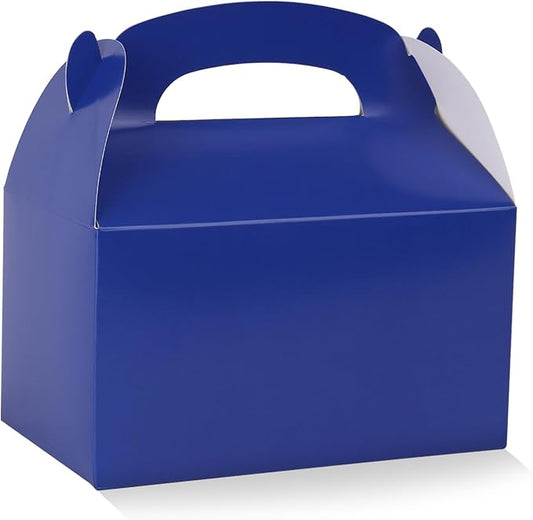 DjinnGlory 36 Pack Small Navy Party Favor Treat Boxes, Blue Paper Gable Boxes for Baby Shower, Birthday, Wedding, Graduation Party 6.18 x 3.58 x 3.38 Inches (Navy)