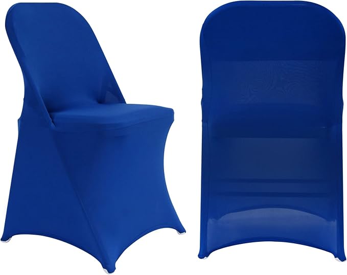 HAINARverS Folding Chair Covers for Wedding, 10pcs Stretch Spandex Washable Fabric Chair Cover, Decoration Chair Cover for Wedding, Party, Banquet, Birthday, Conference, Event(Royal Blue, 10 PCS)