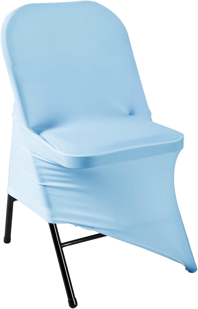 Spandex Chair Cover,25PCS,Living Room Folding Chair Covers,Removable Chair Covers Washable Protector Stretch Chair Cover for Party, Banquet,Wedding Event,Hotel(Blue Mist)