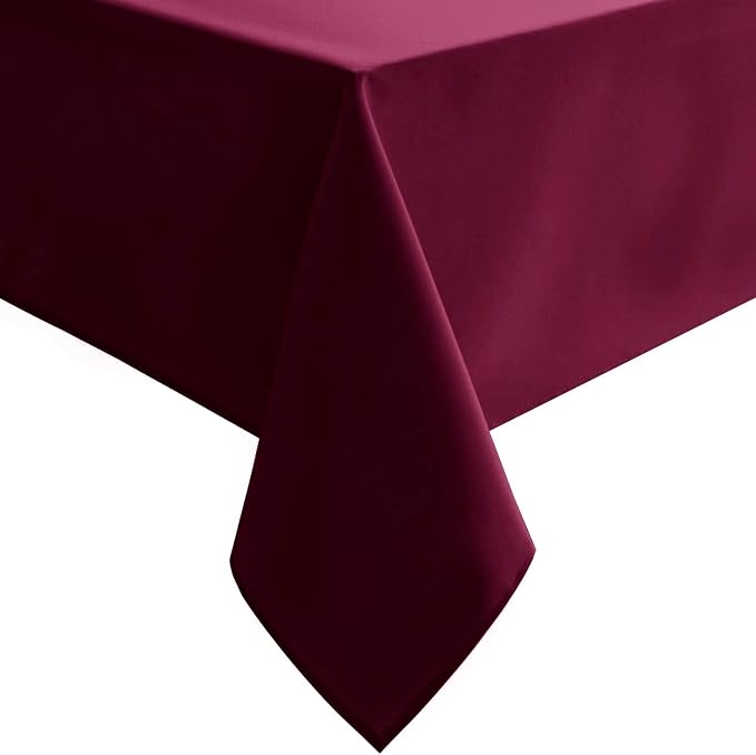 Hiasan Burgundy Rectangle Tablecloth - Waterproof and Spillproof Washable Fabric Table Cloth for Dining Room Kitchen Party and Outdoor, 70 x 120 Inch