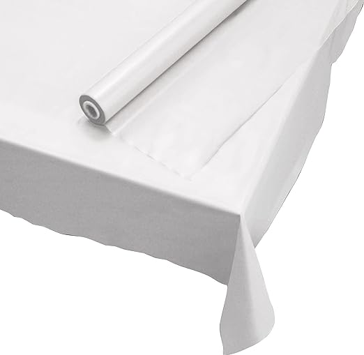 Hoffmaster Paper Tablecover Roll | Thick and Durable, Disposable, Bright White Cover, Roll Design is Quick and Easy to Use, Quickly Change Table Cover, 260045