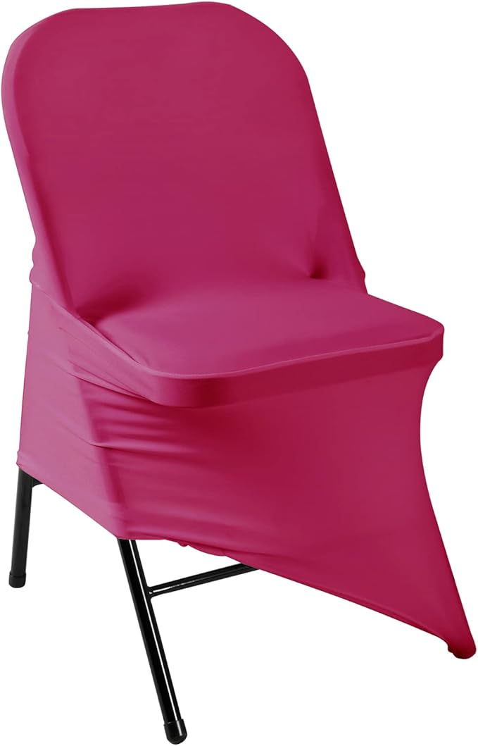 Spandex Chair Cover,25PCS,Living Room Folding Chair Covers,Removable Chair Covers Washable Protector Stretch Chair Cover for Party, Banquet,Wedding Event,Hotel(Fuchsia)
