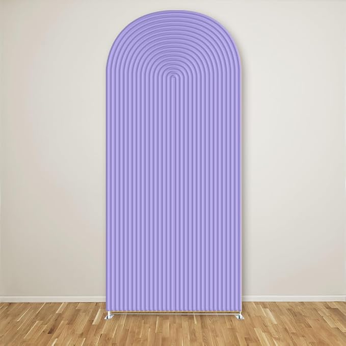 2D Printed Ripples Party Arch Cover - Lavender, 5x3ft - Spandex - Celebratory Events - Includes One Cover