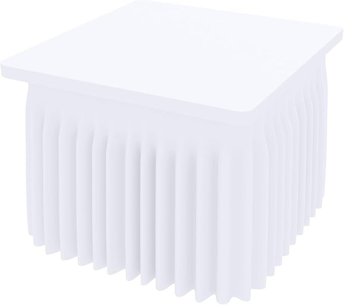 Smiry Spandex Tablecloth, Elastic Fitted Stretch Tablecloth for 3FT Rectangle Tables, Waterproof Washable Table Cover Skirt for Outdoor, Wedding, Banquet & Parties (White, 42Lx42Wx30H Inch)