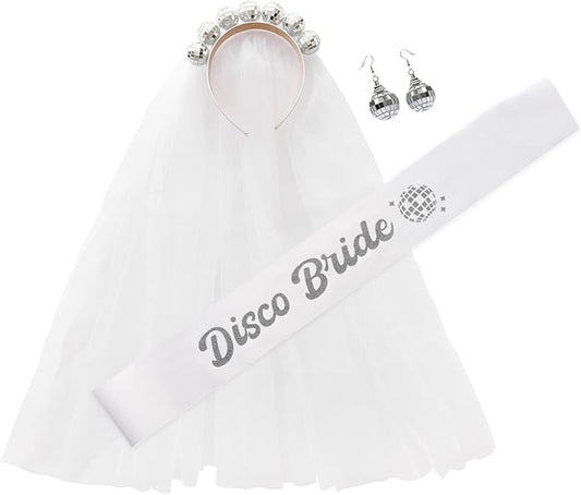 Pop Fizz Designs Last Disco Bachelorette Party Veil for Brides