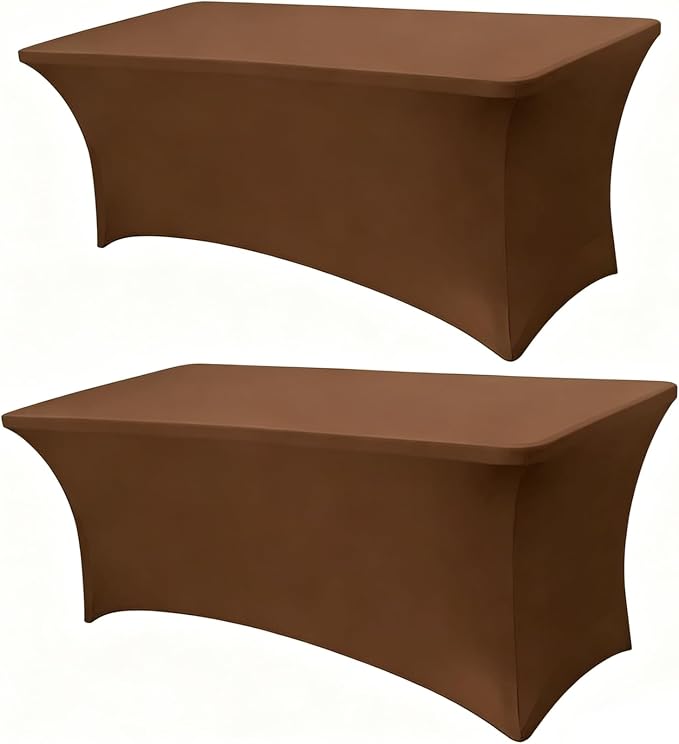 6FT Coffee Table Cloth - 2 Pack Fitted Stretch Rectangle Spandex Tablecloth, Washable Table Cover for Party, Picnic, Wedding, Banquet, Birthday and Festival(30" x 72")