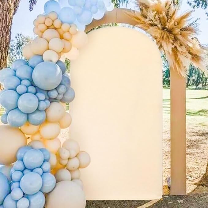 MODFUNS Wedding Arch Cover 6ft Beige Spandex Arch Covers Chiara Arch Backdrop Cover for Arch Covers Stretchy Backdrop Arch Back Drop Fabric for Ceremony Banquet Party Event Decor