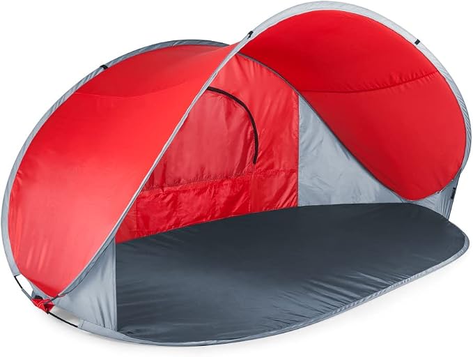 PICNIC TIME NCAA Georgia Tech Yellow Jackets Manta Portable Beach Tent, Pop Up Tent, Beach Sun Shelter Pop Up, (Gray with Black Accents)